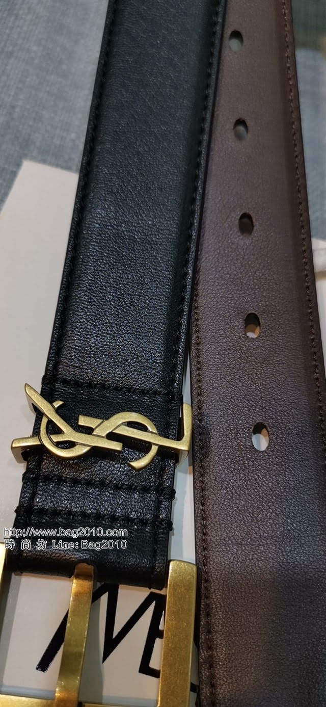 Saint Laurent女士皮帶 聖羅蘭雙面柔軟牛皮腰帶  jjp1763